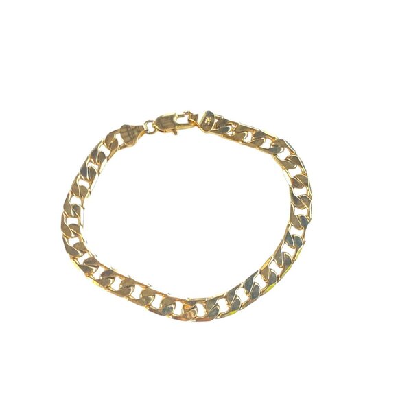 Gold Plated Cuban Link Chain Bracelet With Lobster Clasp For Men Or Women - Picture 6 of 11